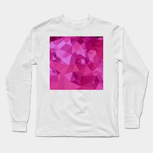 Deep Pink Abstract Low Polygon Background Long Sleeve T-Shirt